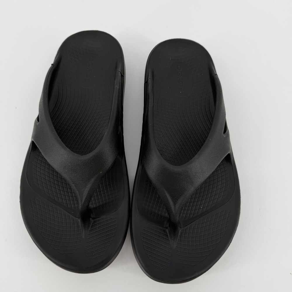 Oofos OOriginal Recovery Sandal Black Unisex Thong Flip Flop Men 7 Women 9